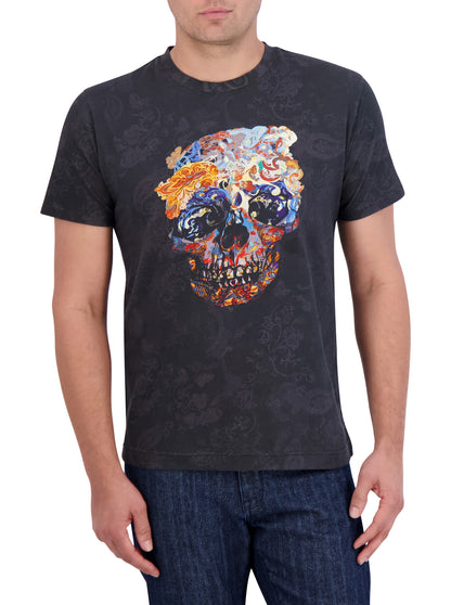 Skull Scrolls T-Shirt Black - Robert Graham