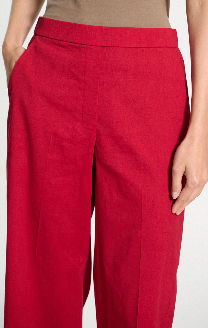 Relaxed Pull-On Pant Good Linen Cherry - Theory Women