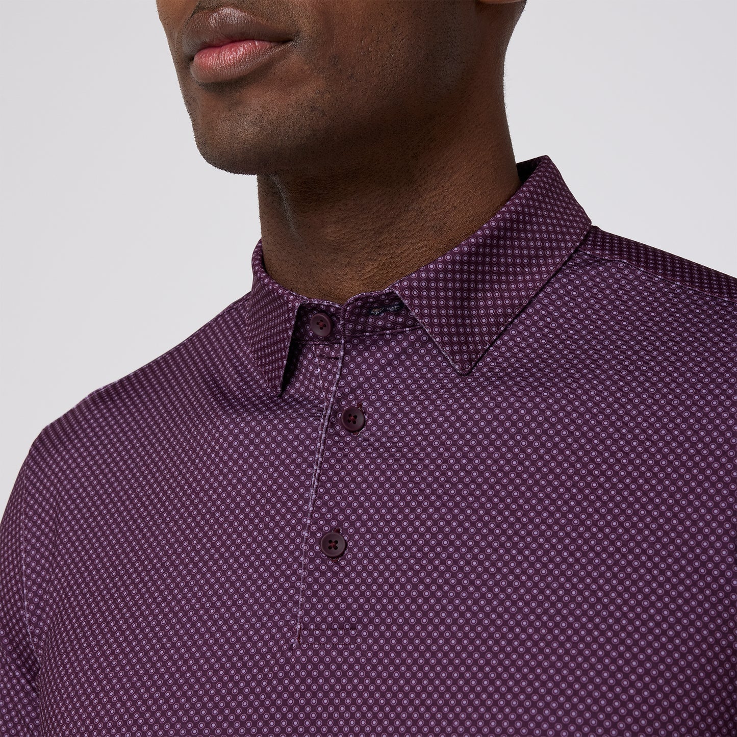 Versa Polo Eggplant Multi Texture - Mizzen + Main
