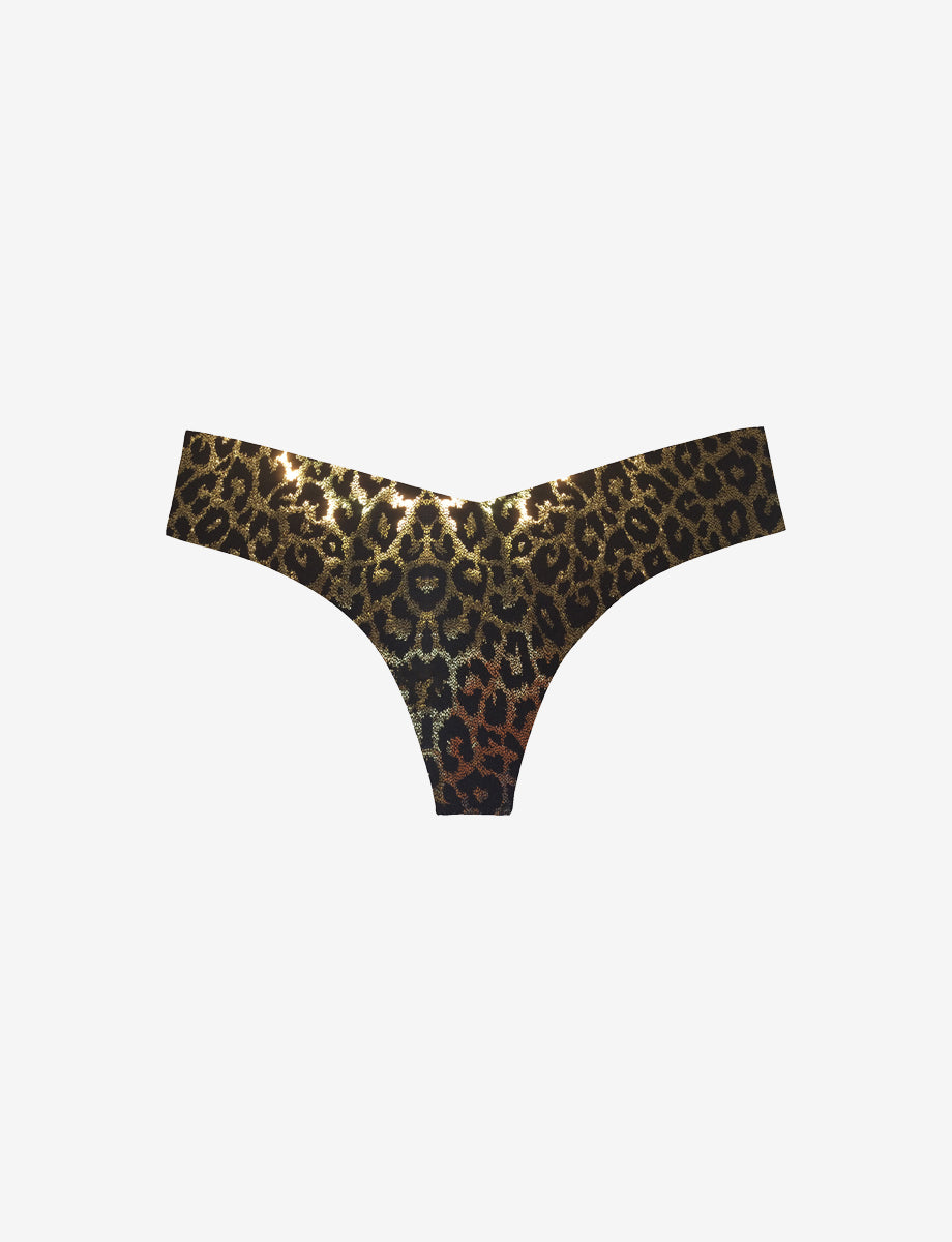 Classic Print Thong Sparkle Leopard - Commando