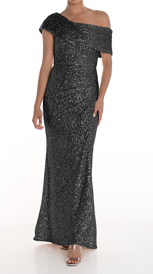 Sequin Maxi Dress Black - Frank Lyman