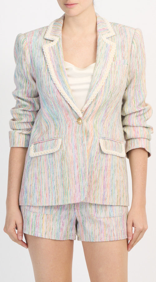 Prism Tweed Khloe Blazer Ivory Multi - Cinq à Sept