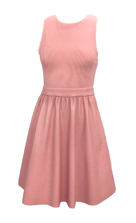 Chara Vegan Snakeskin Crinkle Sleeveless Dress Rose - Alice + Olivia