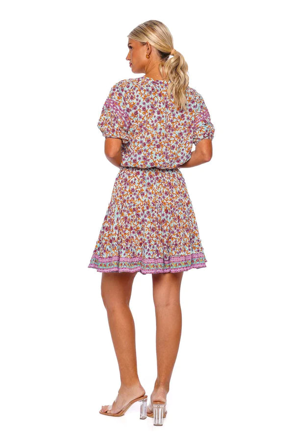 Poupette St Barth - Bona Mini Dress Aqua Blossom