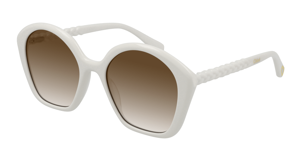 Chloe Rounded White Shaded Sunglasses
