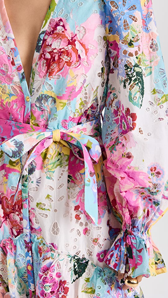 Rococo Sand Cotton Schiffli Long Dress