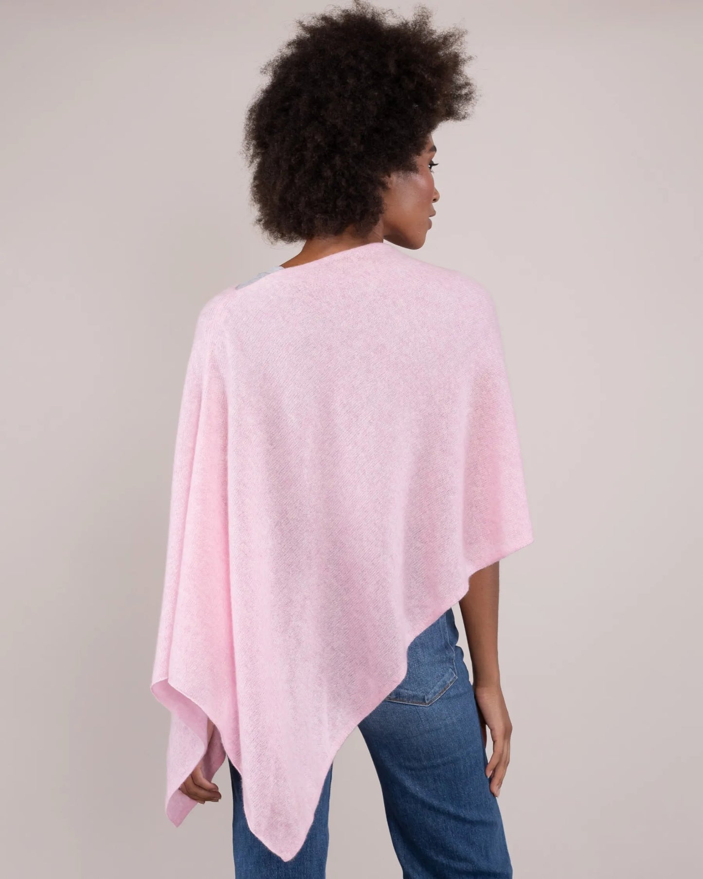 Jackie Z Cashmere Poncho In Pink Swirl