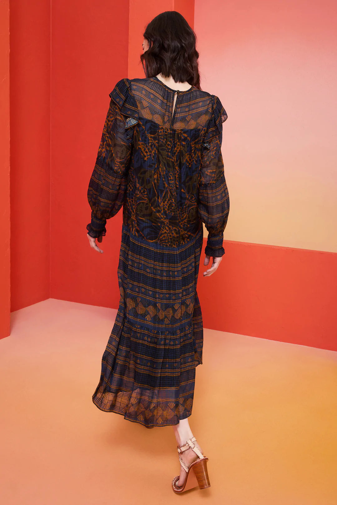 Gracie Dress Midnight Leaf - Marie Oliver