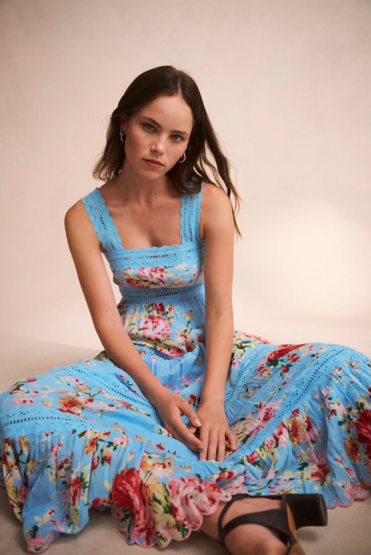 Hemant & Nandita - Tula Long Dress Sky Blue Hemant & Nandita - Tula Long Dress Sky Blue