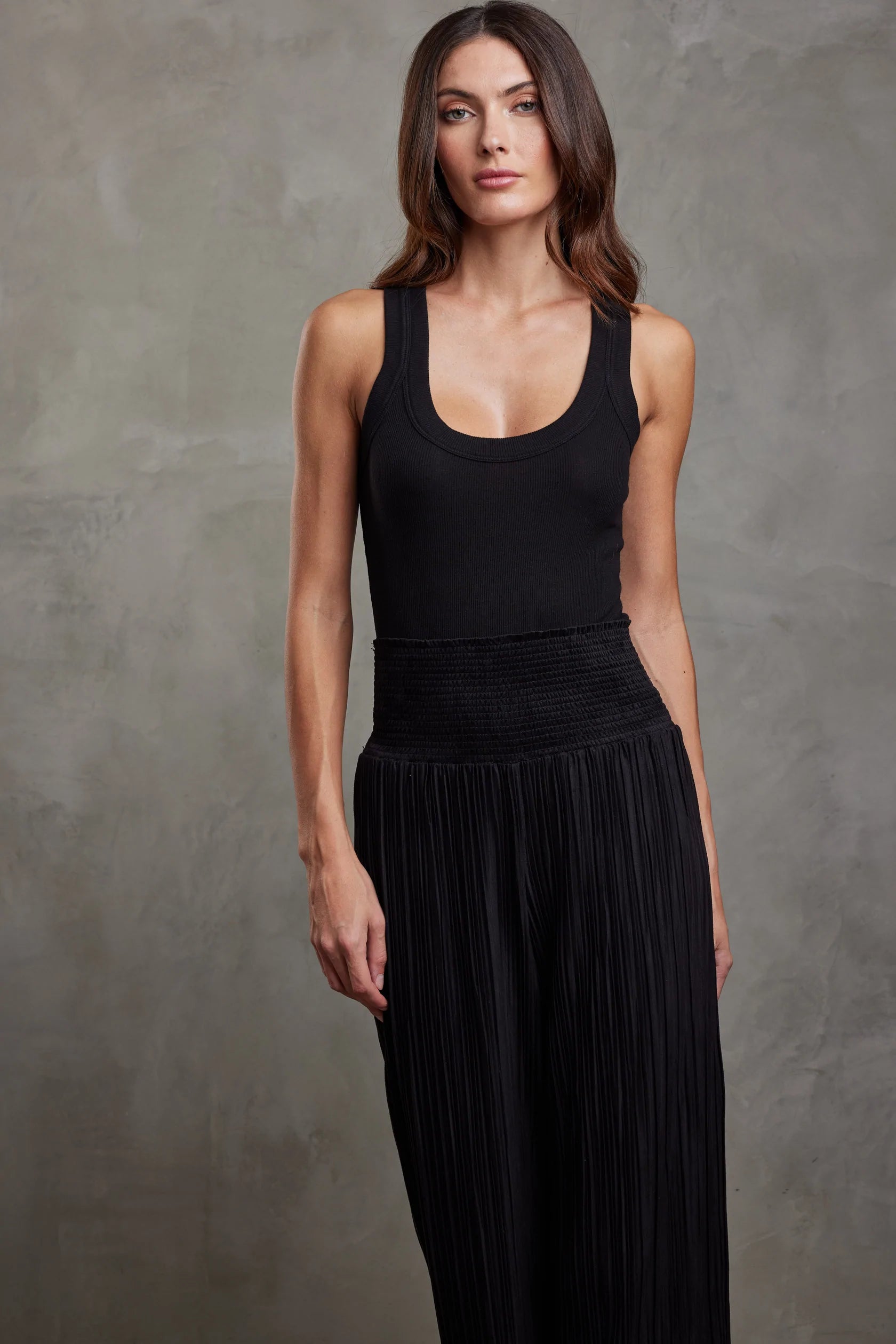 Jackie Linen Tank - Black