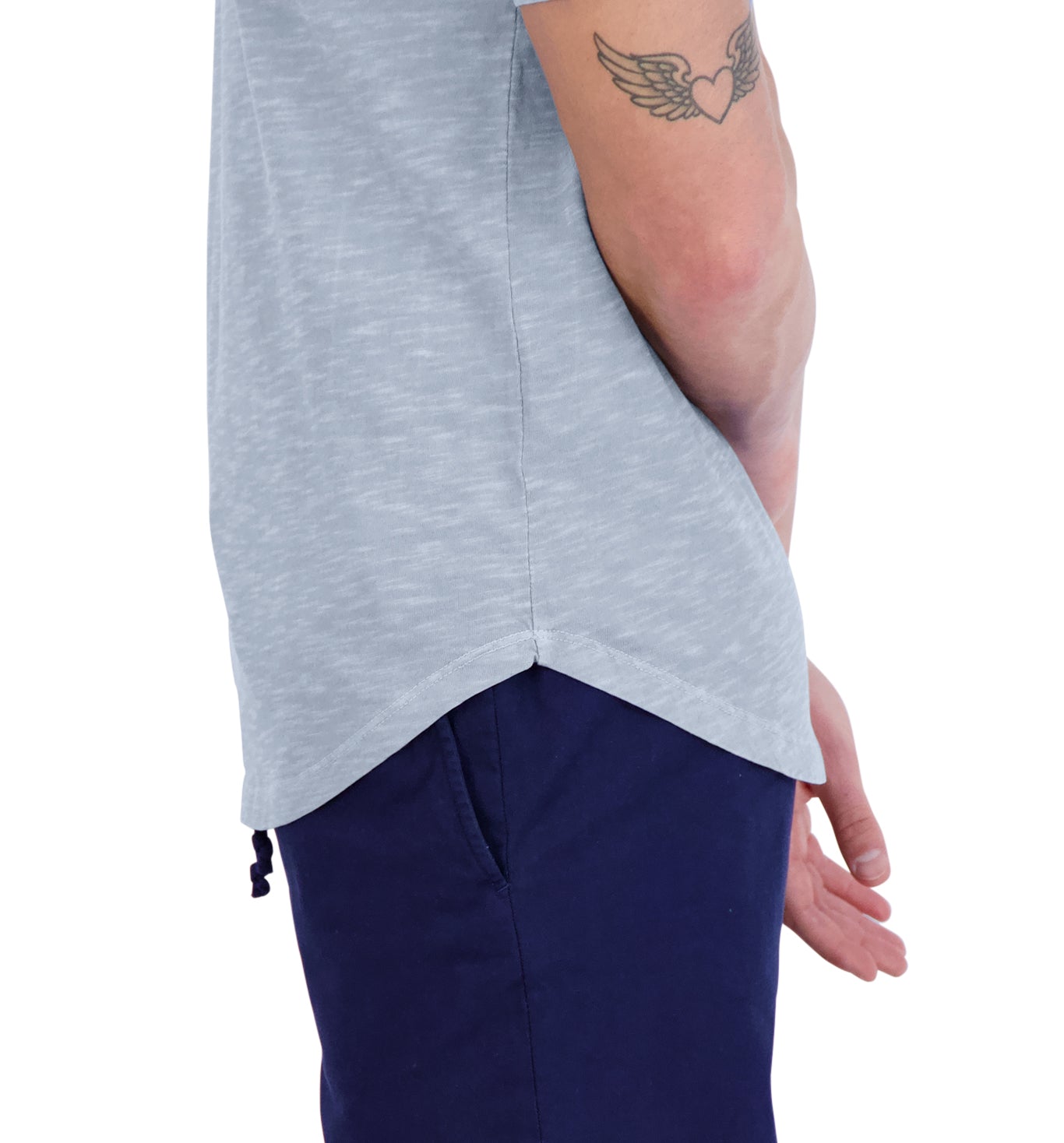 GoodLife Sun-Faded Slub Scallop Henley Riverside Blue