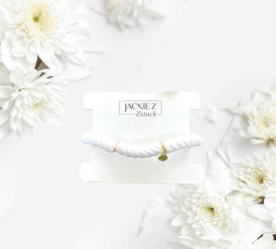 The White Calypso Single Strand Bracelet - Zstacks