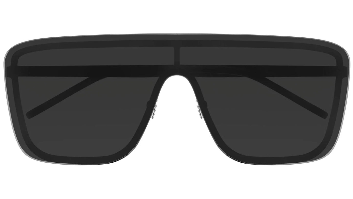 Unisex Mask Metal Shield Sunglasses Black - Saint Laurent