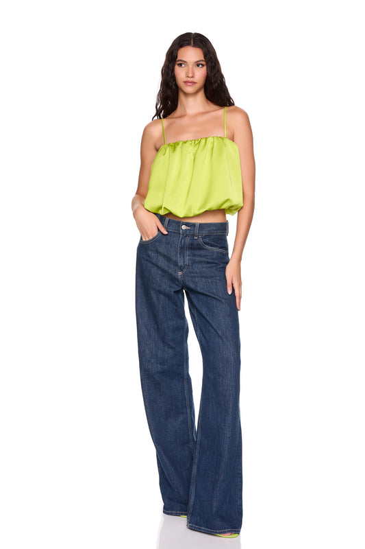 Satin String Bubble Top Chartreuse - Susana Monaco