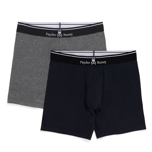 Solid Knit 2 Pack Boxer Brief Mixed Grey Black - Psycho Bunny