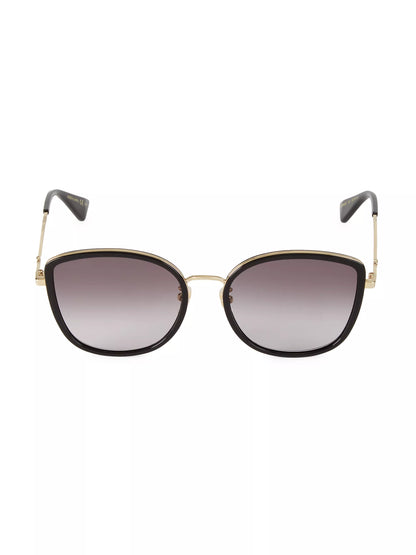 Womens Square Metal Sunglasses Black/Gold - Gucci