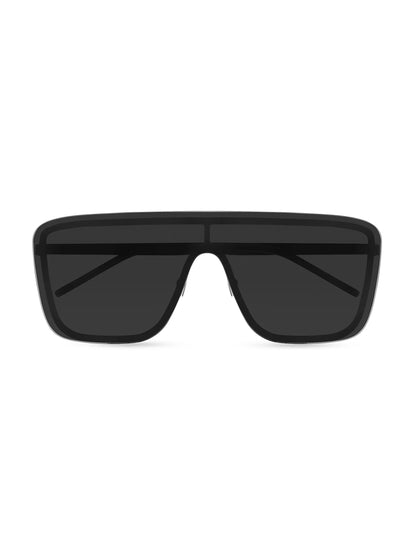 Unisex Mask Metal Shield Sunglasses Black - Saint Laurent