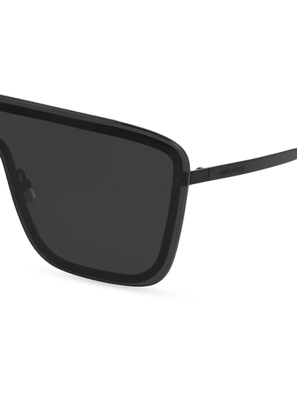 Unisex Mask Metal Shield Sunglasses Black - Saint Laurent