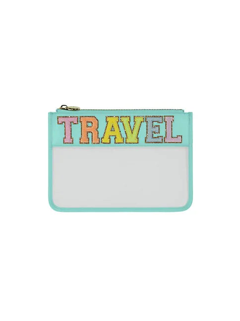 "Travel" Clear Flat Pouch Cotton Candy - Stoney Clover Lane