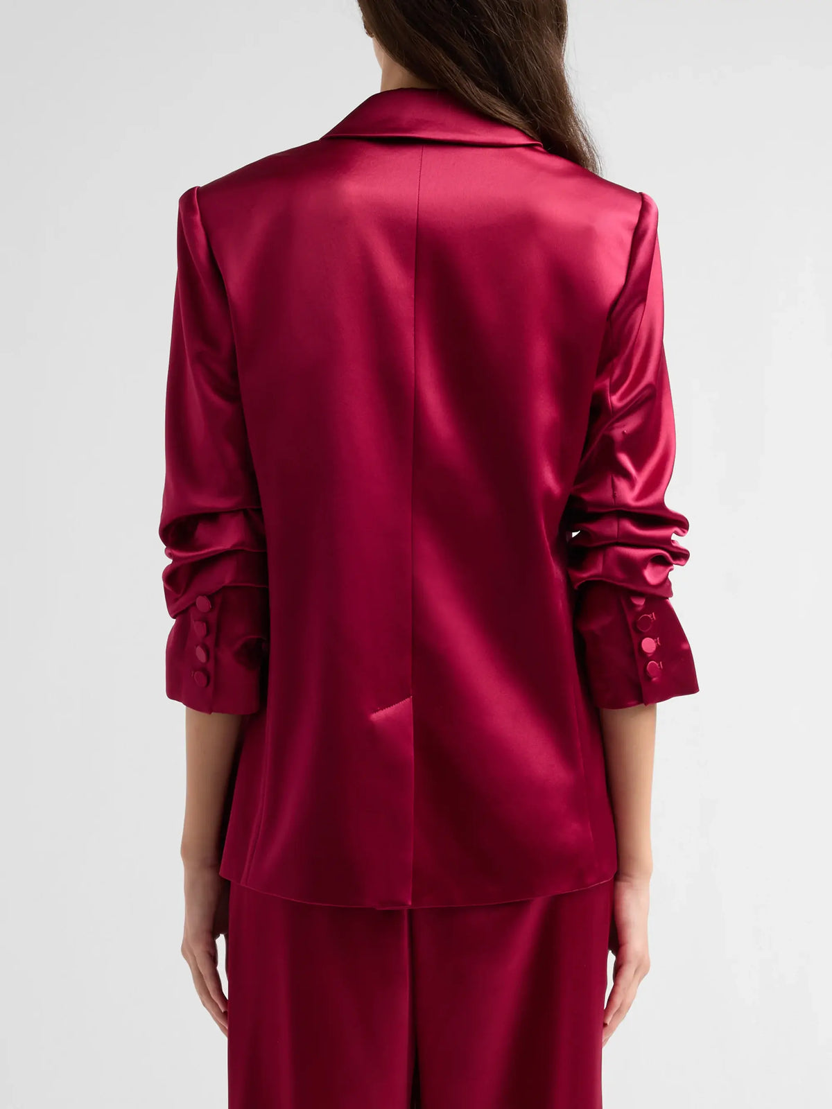 Satin Kylie Blazer Beet Red - Cinq à Sept