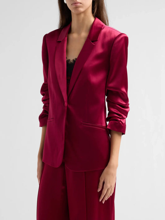 Satin Kylie Blazer Beet Red - Cinq à Sept