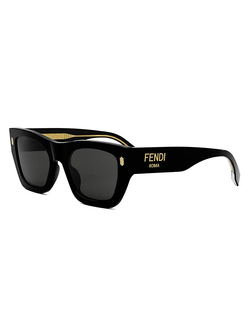 Fendi Roma Sunglasses Shiny Black/Smoke