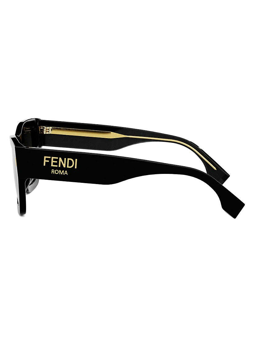 Fendi Roma Sunglasses Shiny Black/Smoke