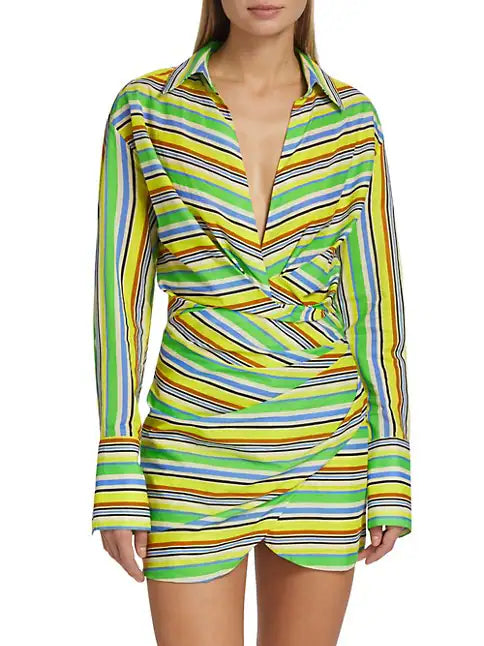 Future Looks Bright Wrap Dress Bright Stripes - Le Superbe