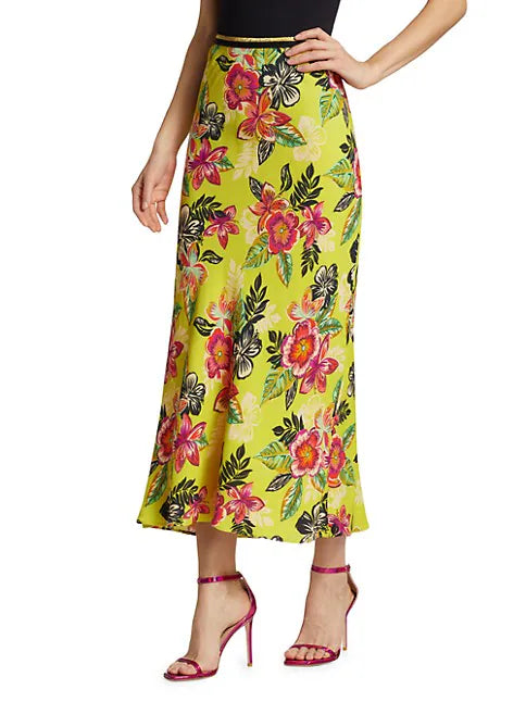 A-Lister Slip Skirt Yellow Acid Floral - Le Superbe