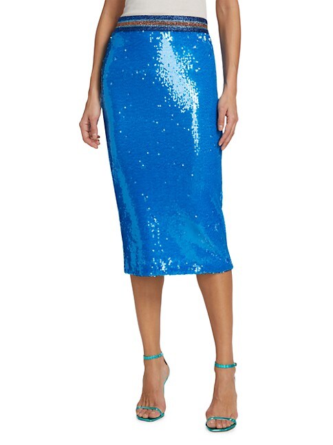 Liza Skirt Blue Sequin Shine - Le Superbe