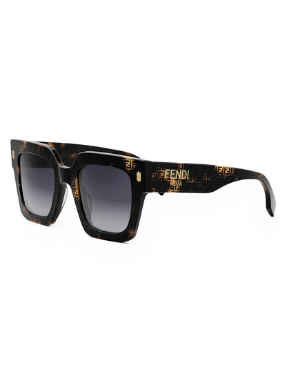 Fendi Roma Sunglasses Colored Havana/Gradient Smoke - FENDI
