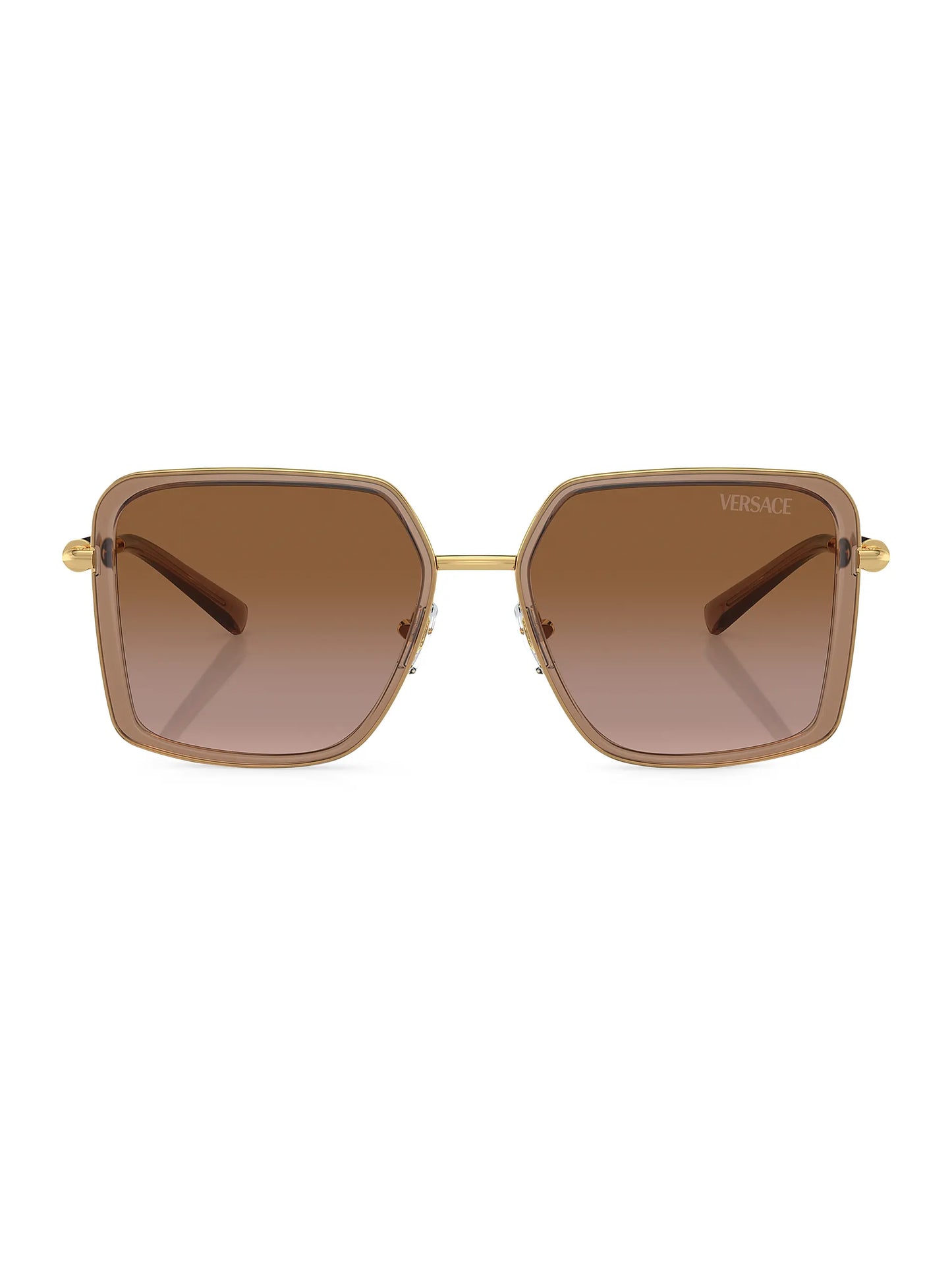 Medusa Roller Square Sunglasses Transparent Brown - Versace