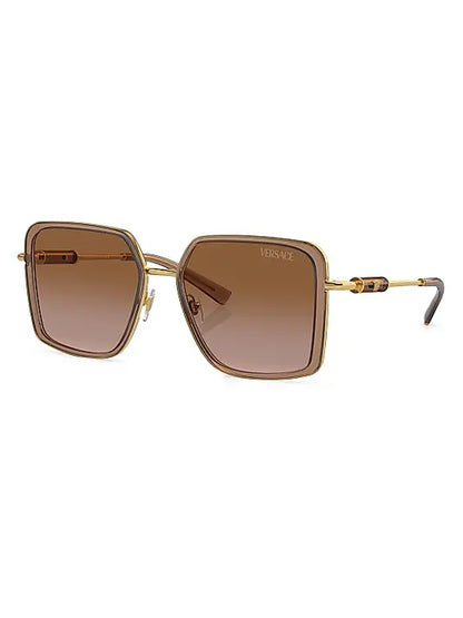 Medusa Roller Square Sunglasses Transparent Brown - Versace