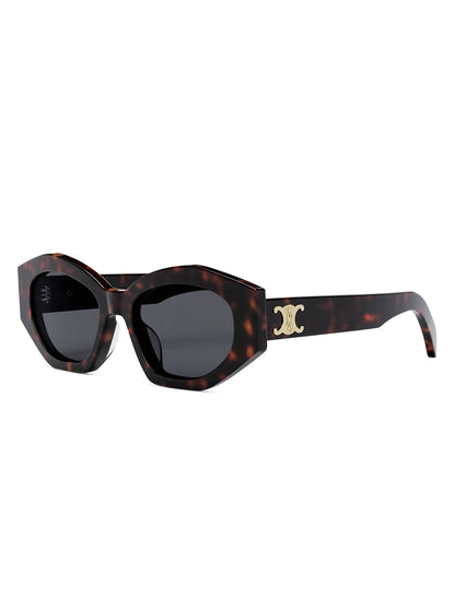 Triomphe Sunglasses Dark Havana / Smoke - CELINE