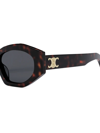 Triomphe Sunglasses Dark Havana / Smoke - CELINE