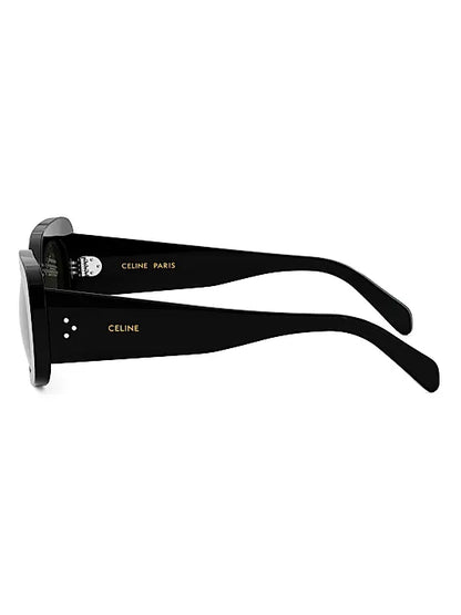 Bold 3 Dot Shiny Black Smoke Sunglasses - CELINE