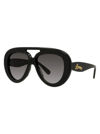 Curvy Pilot Sunglasses Black - Loewe