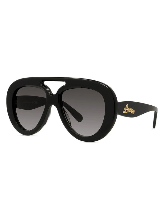Curvy Pilot Sunglasses Black - Loewe