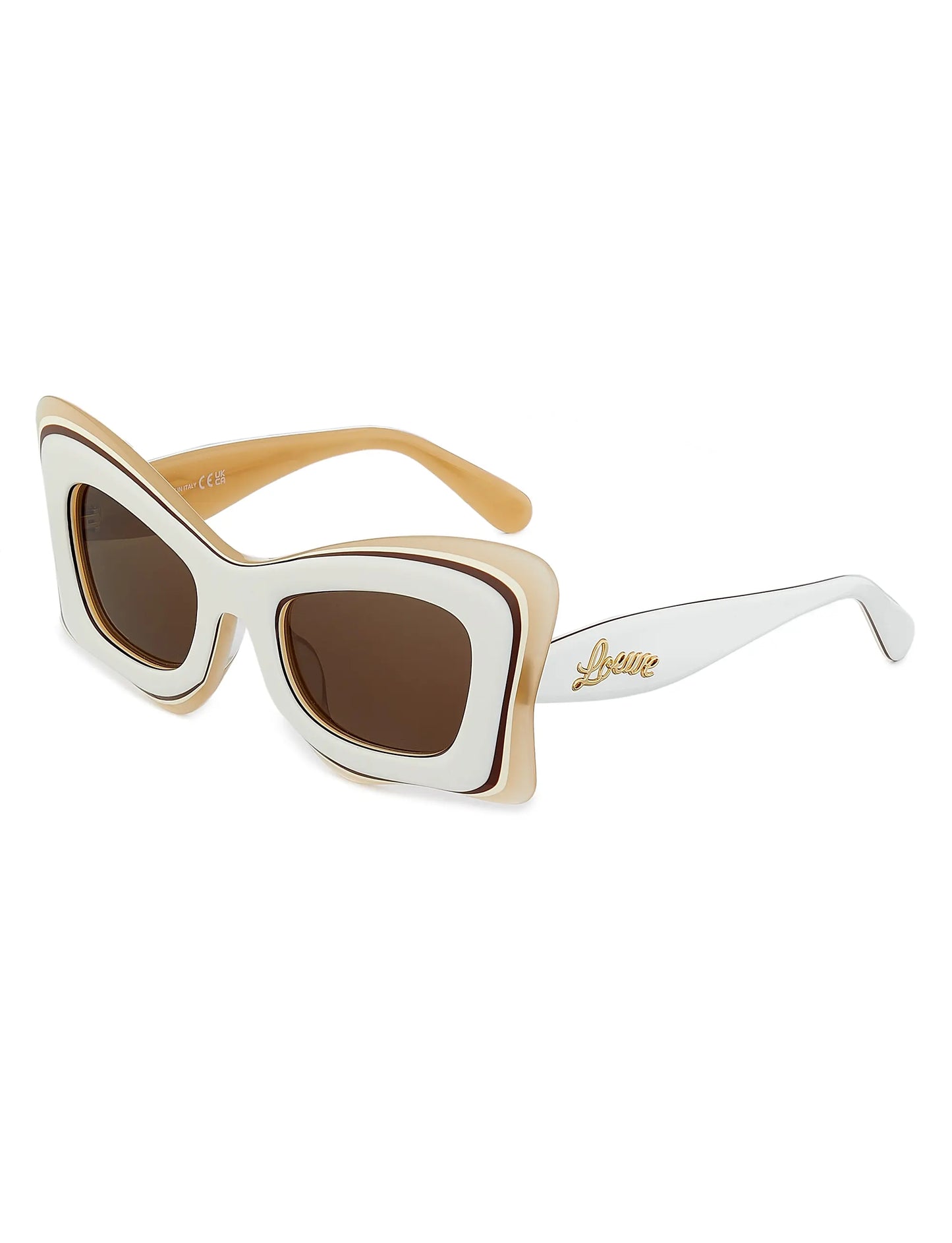 Multilayer Butterfly Sunglasses White/Beige - Loewe