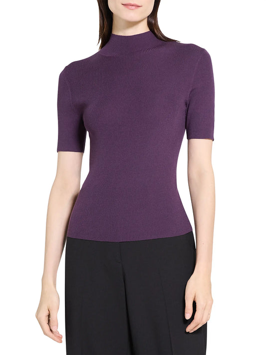 Leenda Regal Wool Sweater Black Iris - Theory Women