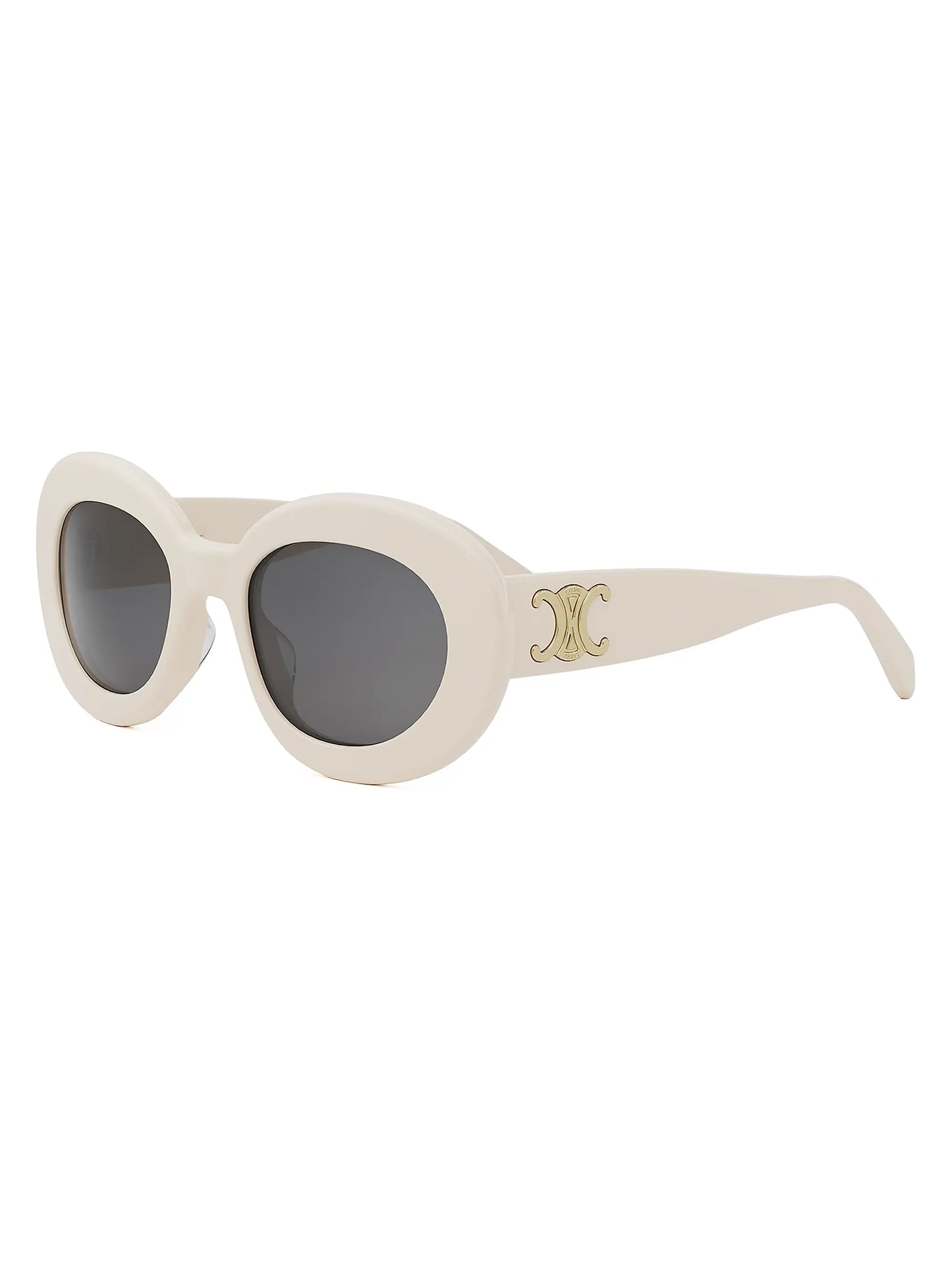 Triomphe Round Sunglasses Ivory - CELINE