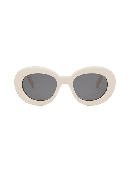 Triomphe Round Sunglasses Ivory - CELINE