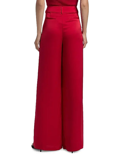 Oscar Pleated Wide Leg Pant Scarlet - Ramy Brook