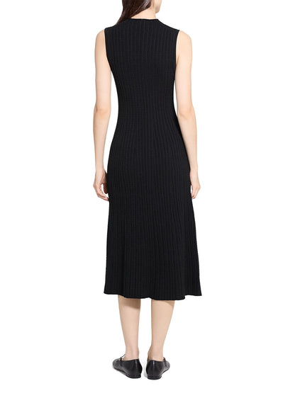 Cable-Knit Midi Dress Black - Theory Women