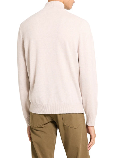 Hilles Quarter-Zip Sweater Cashmere Alabaster Melange - Theory Men