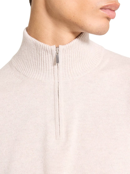 Hilles Quarter-Zip Sweater Cashmere Alabaster Melange - Theory Men