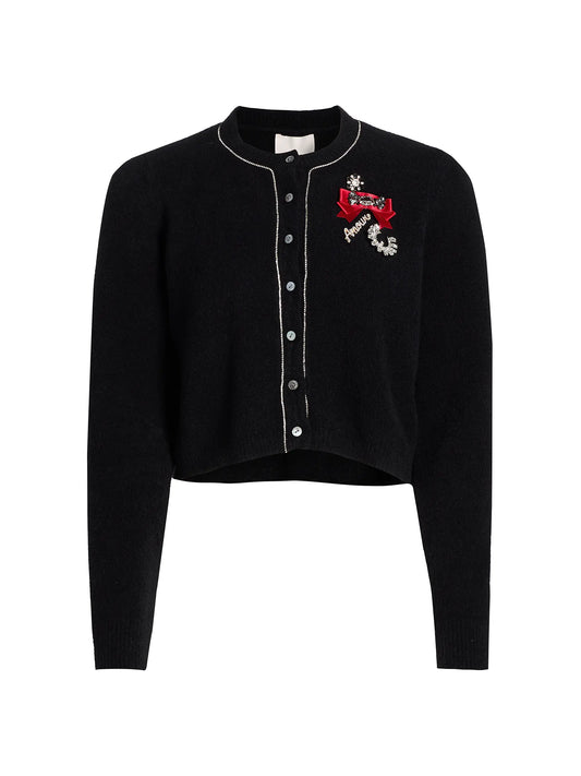 Allura Cardigan Black/Clear - Cinq à Sept