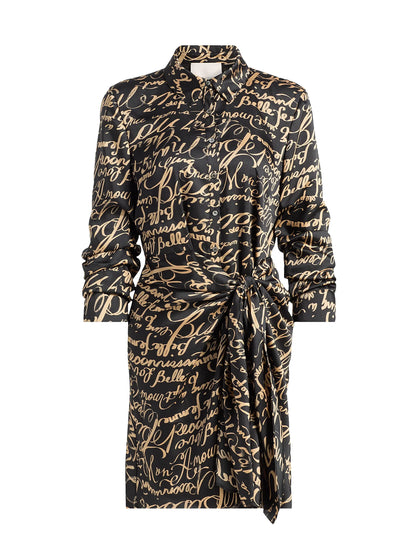 Love Journal Mini Jacey Dress Black/Khaki - Cinq à Sept