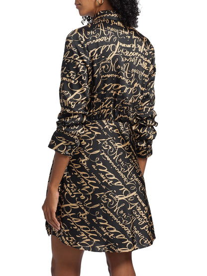 Love Journal Mini Jacey Dress Black/Khaki - Cinq à Sept