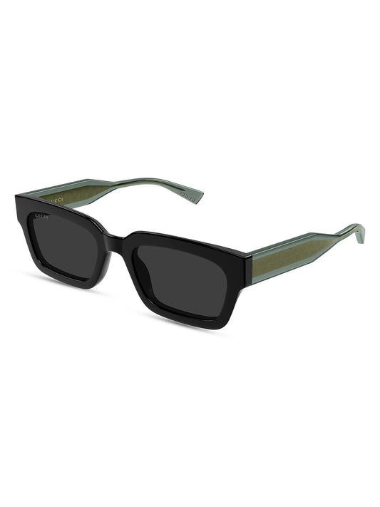 Mens Square Sunglasses Black/Green - Gucci